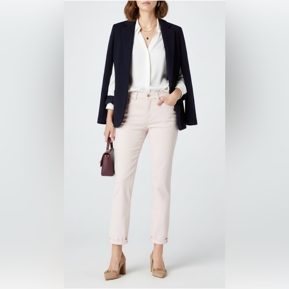 Tory Burch Blush light Pink pants with Gold Accents new with tag size 4